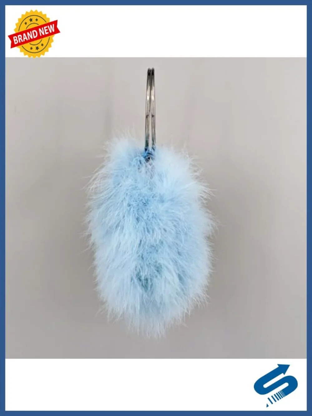 Feather Furry Round Clutch Evening Handbag Cute Mini Purse